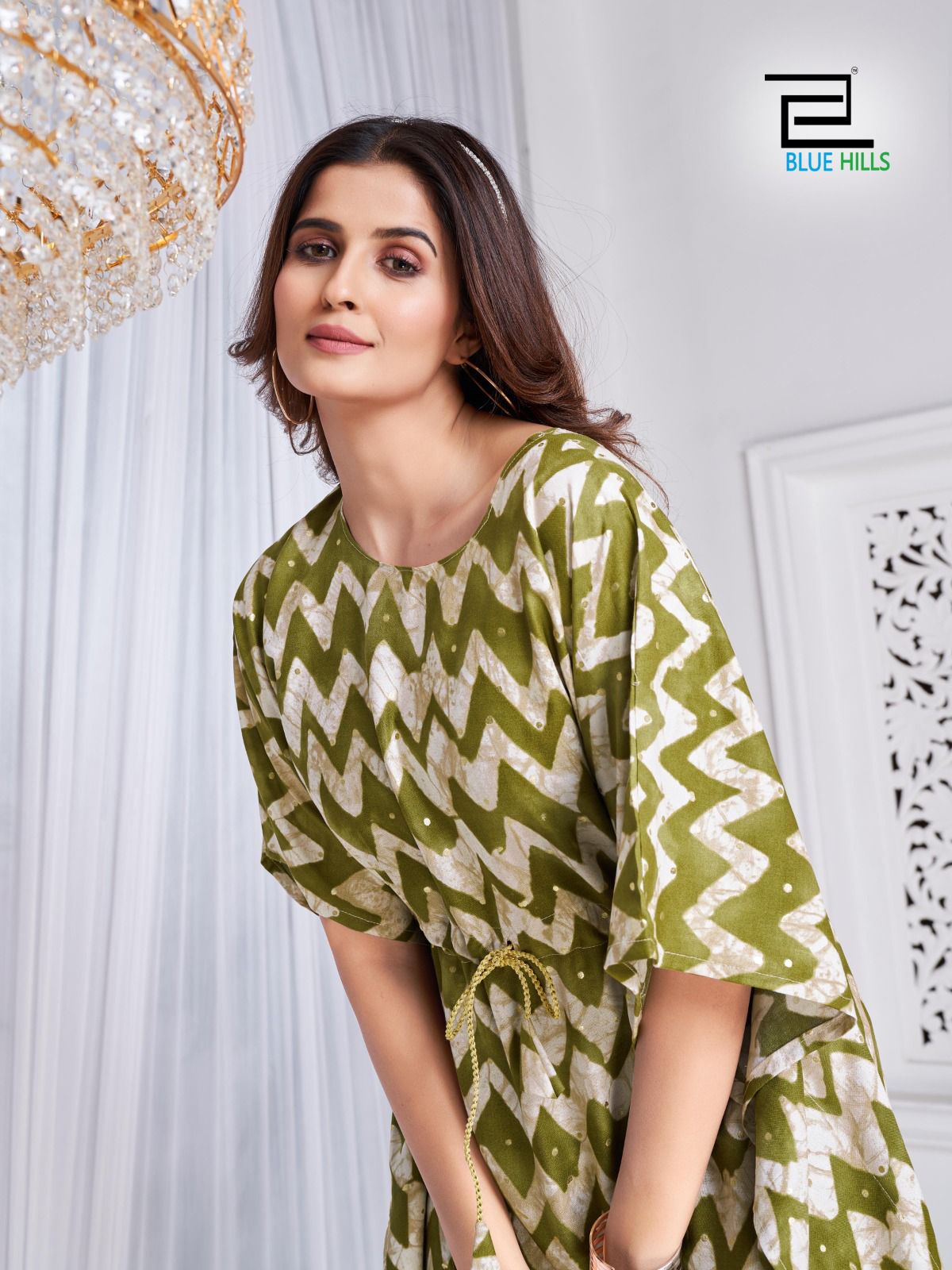 Blue Hills Glory Kaftan Style Rayon Printed Kurtis Catalog
